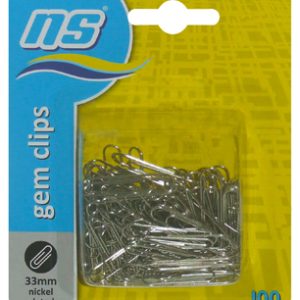 NS GEM CLIPS 33mm 100's