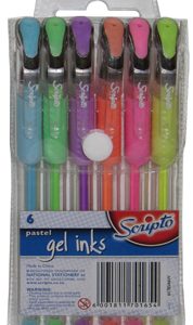 SCRIPTO PASTEL GEL INKS 6's