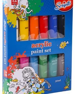 SCRIPTO ACRYLIC PAINT SET 12's