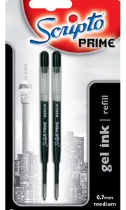 SCRIPTO PRIME GEL INK REFILL 2's