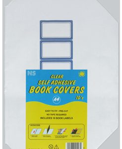 NS CLEAR SELF ADHESIVE BOOK COVERS 10's