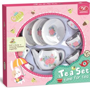 PINK FLORAL TEA SET 11PC