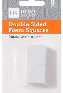 HS DOUBLE SIDED FOAM TAPE SQUARES 8's