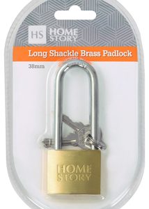HS BRASS LONG SHACKLE PADLOCK 38mm