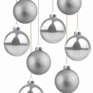 50MM BAUBLES SILVER 8PC