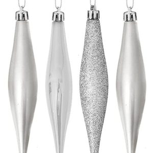 150MM ICICLE DÉCOR SILVER 4PC