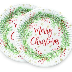 PARTY PLATES 6PC MERRY XMAS