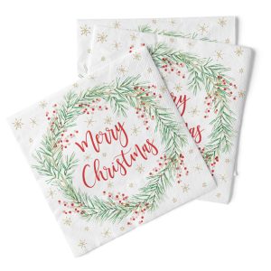 PARTY SERVIETTES 20PC MERRY XMAS