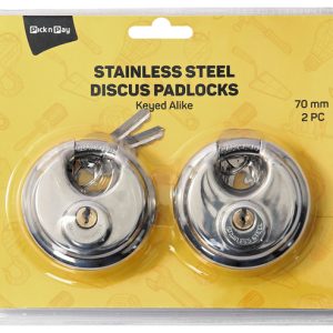 PnP DIY STAINLESS STEEL DISCUS LOCK 70mm 2's